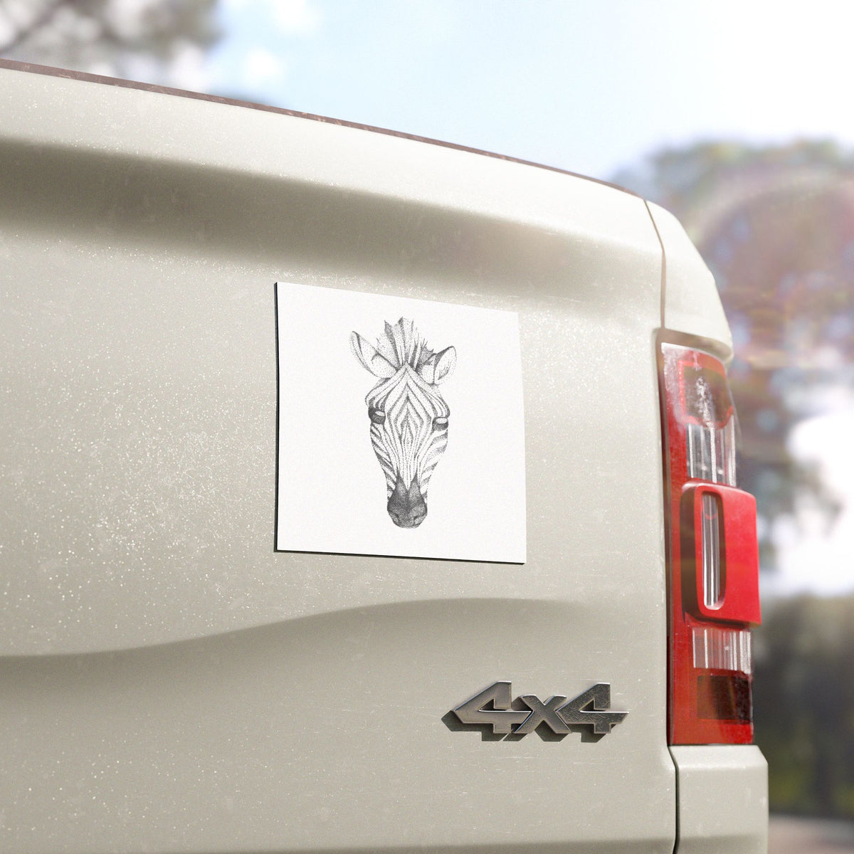 Zebra Sketch Car Magnet – Minimal Black & White Animal Decal