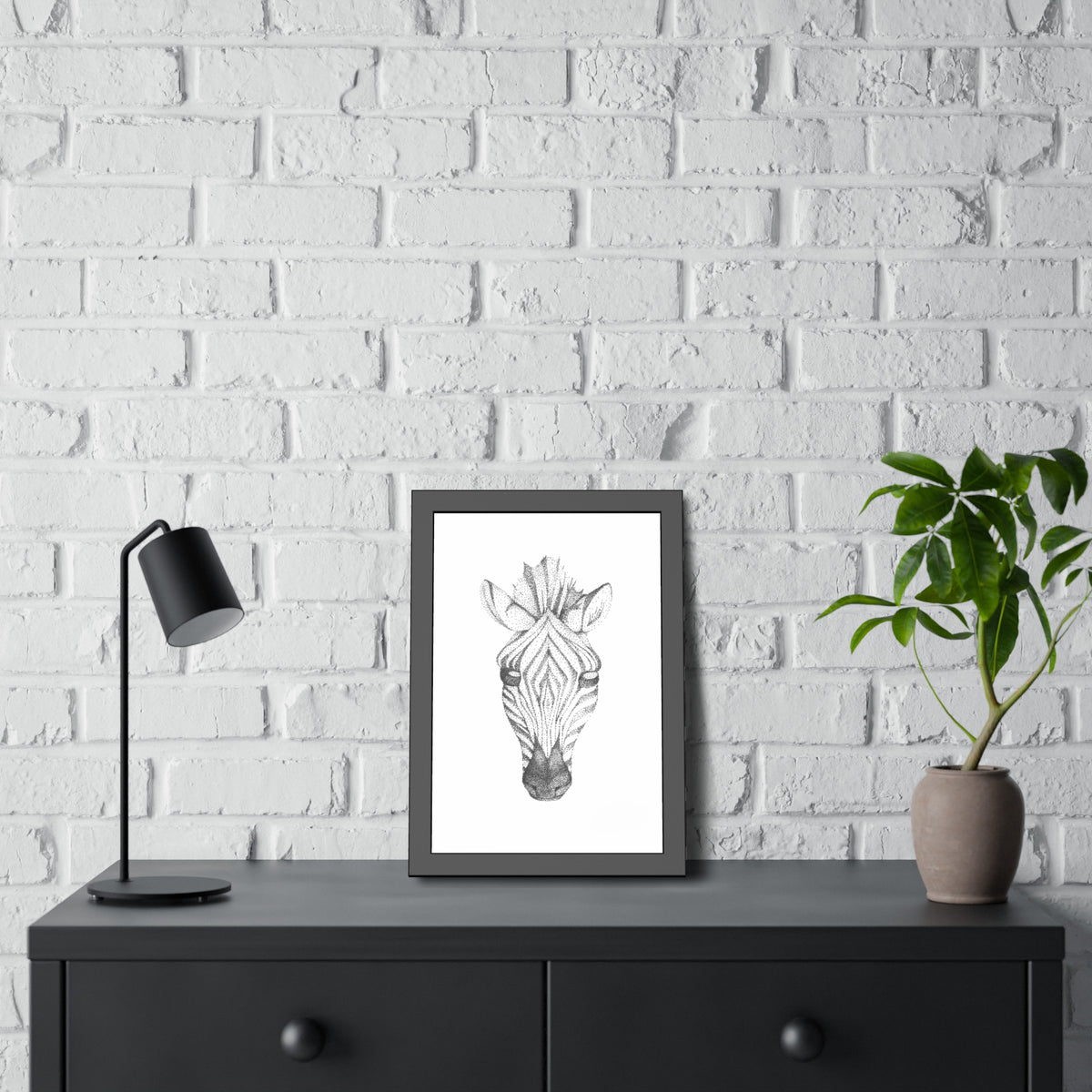 Framed Paper Posters - Zebra