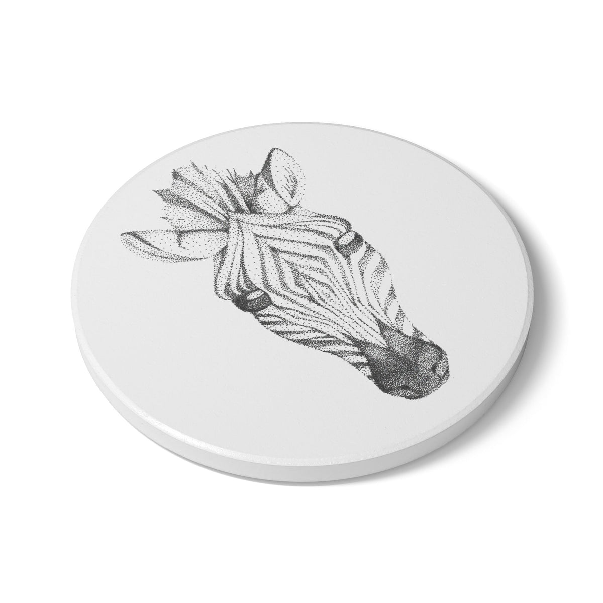 Ceramic Drink Coaster Set — Zebra Art
