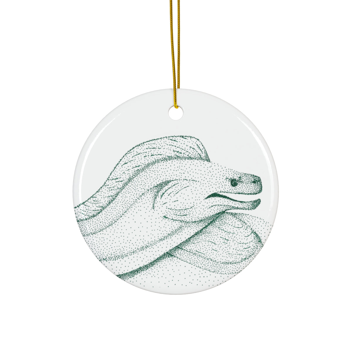 Ceramic Ornament — Moray Eel Illustration Holiday Ornament