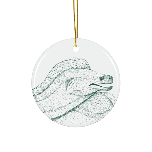 Ceramic Ornament — Moray Eel Illustration Holiday Ornament