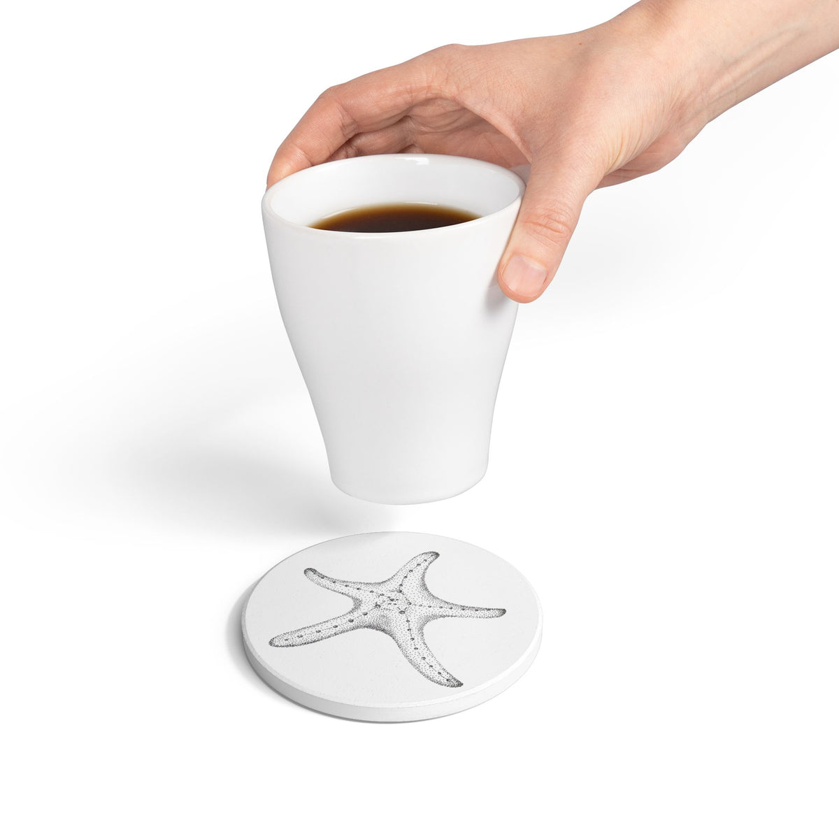 Ceramic Drink Coaster Set — Coastal Beach House Starfish