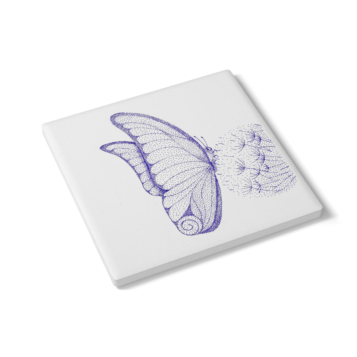 Ceramic Drink Coaster Set — Purple Butterfly
