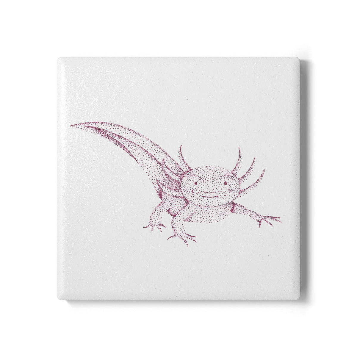 Ceramic Drink Coaster Set — Axolotl