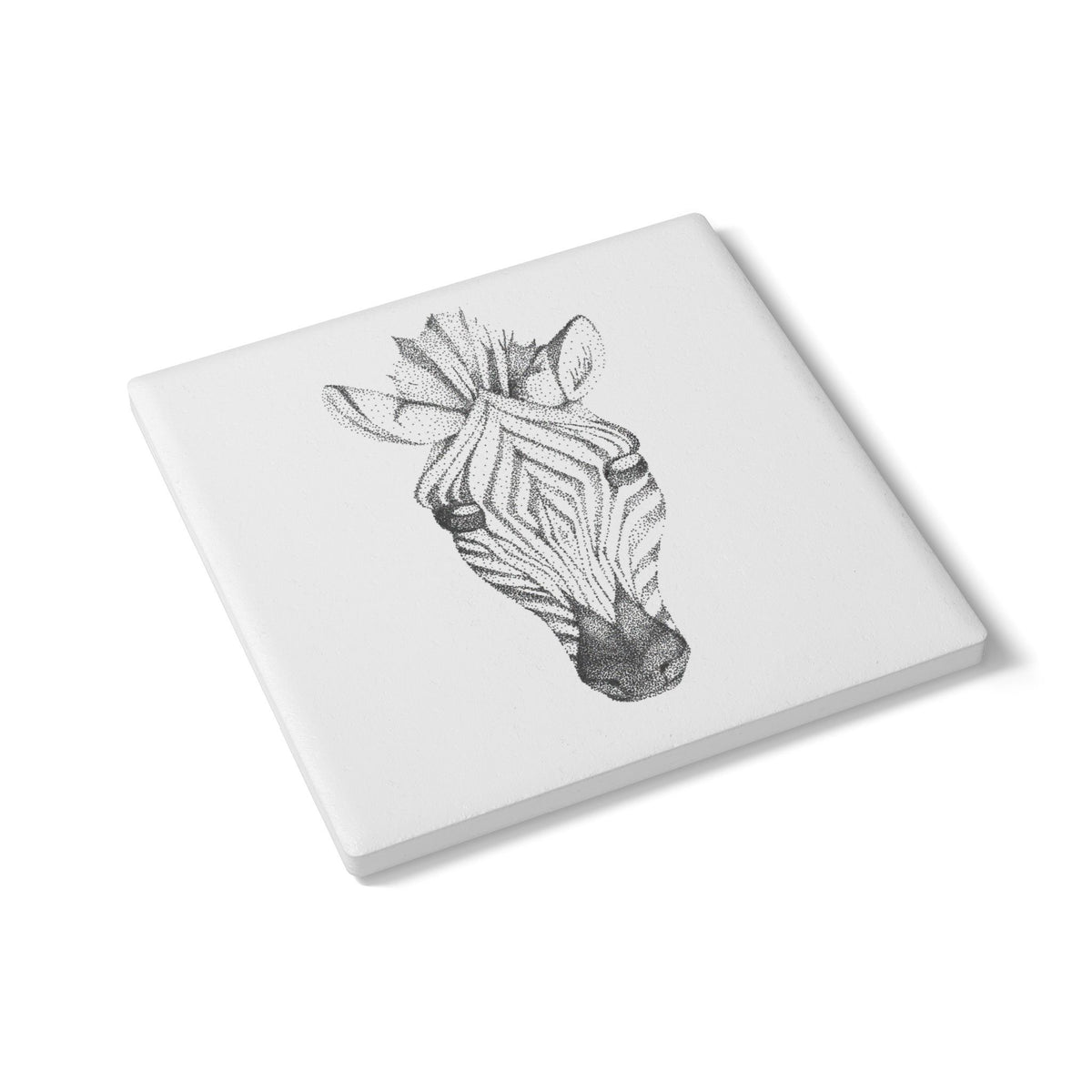 Ceramic Drink Coaster Set — Zebra Art