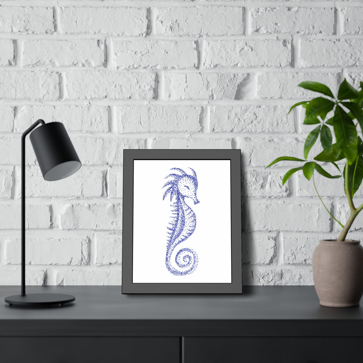 Framed Paper Posters - Seahorse