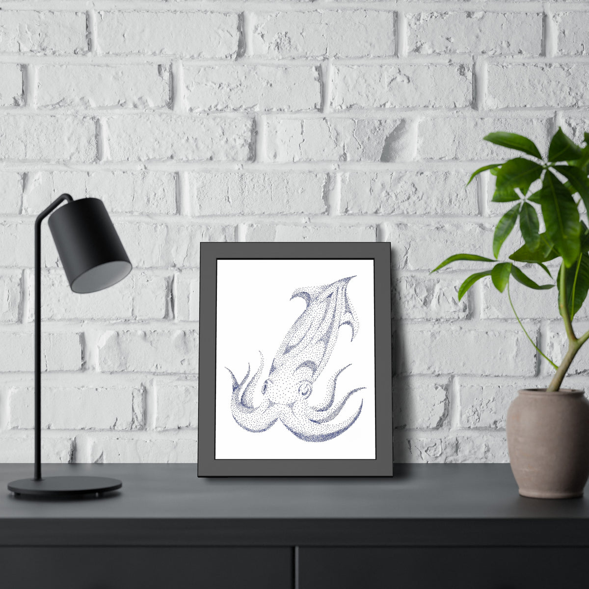 Framed Paper Posters - Squid