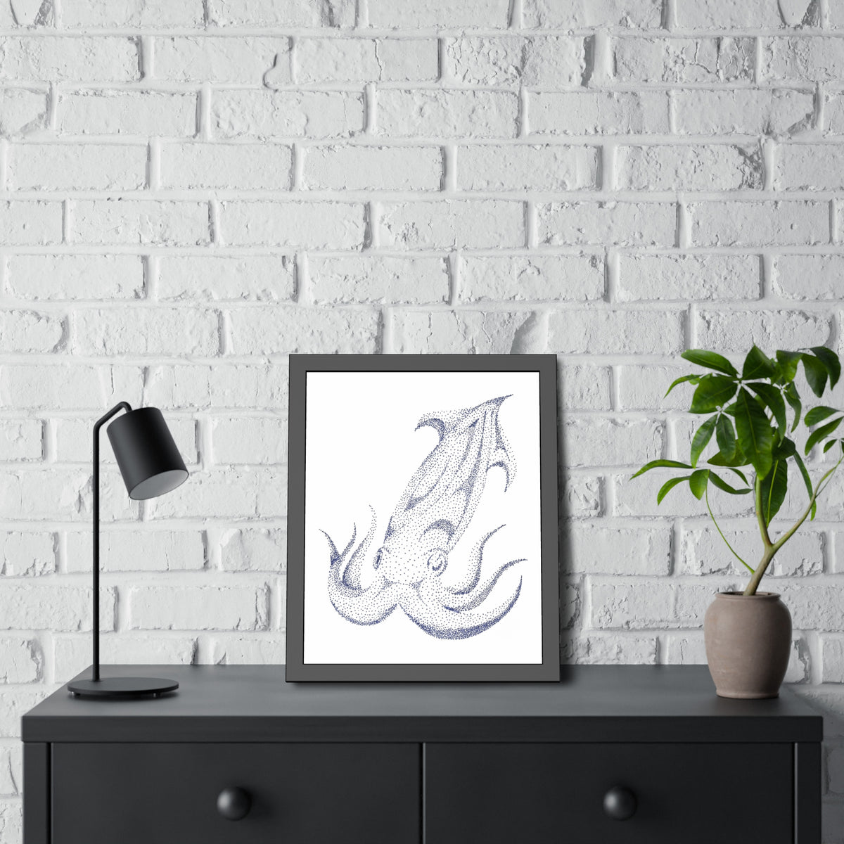 Framed Paper Posters - Squid