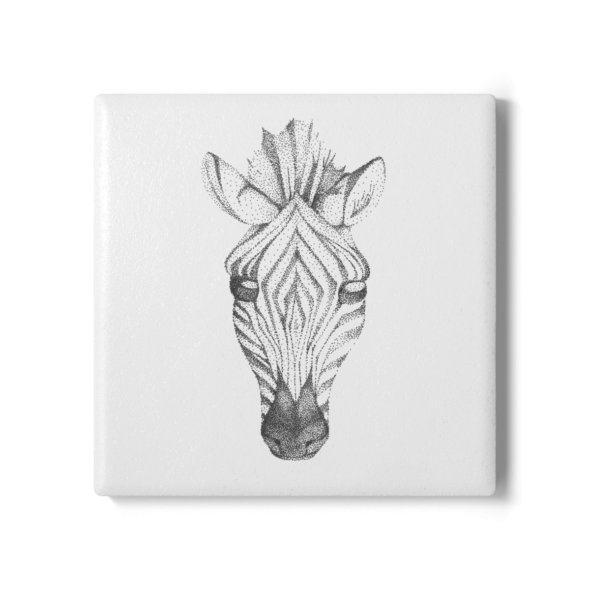 Ceramic Drink Coaster Set — Zebra Art