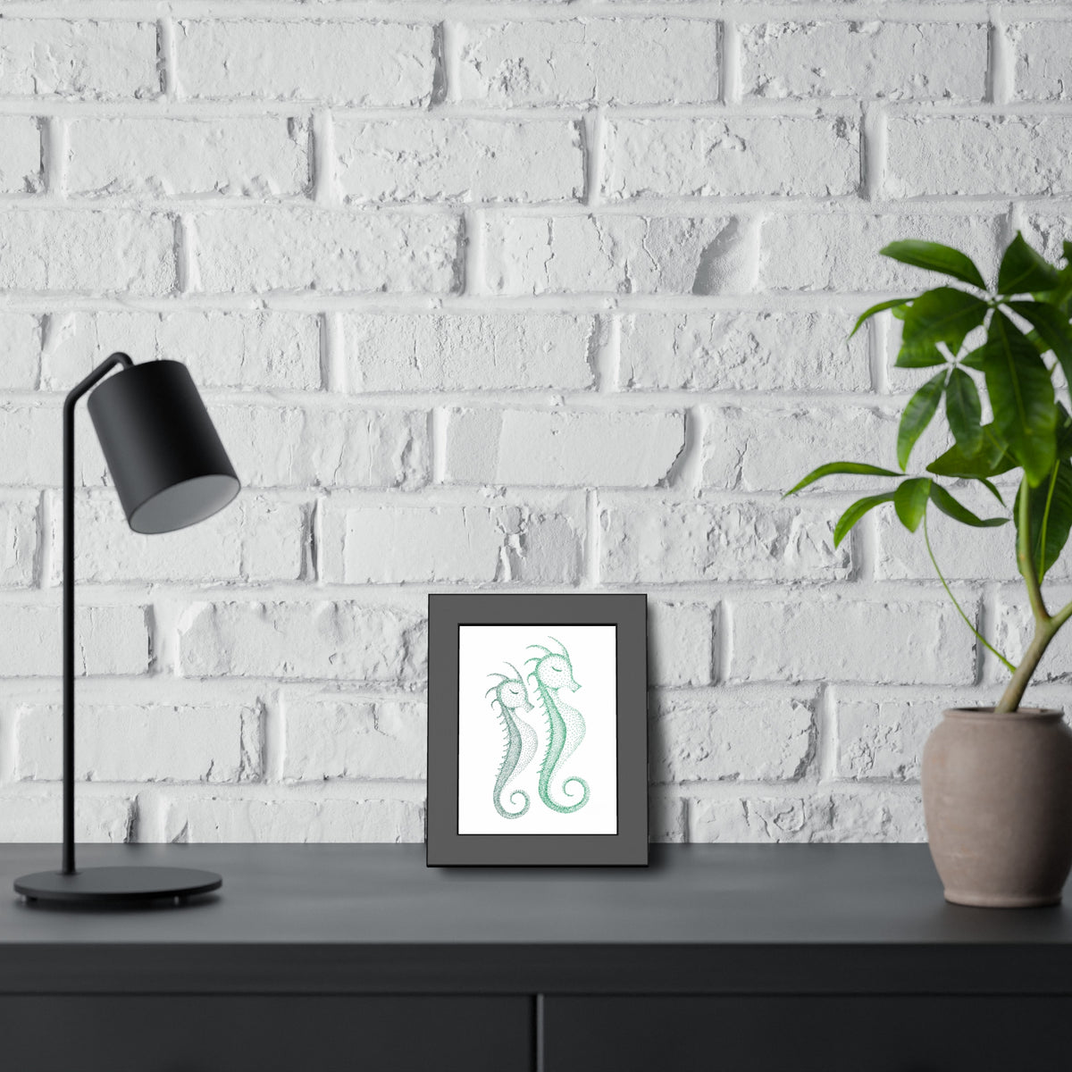 Framed Paper Posters - Seahorse Pair