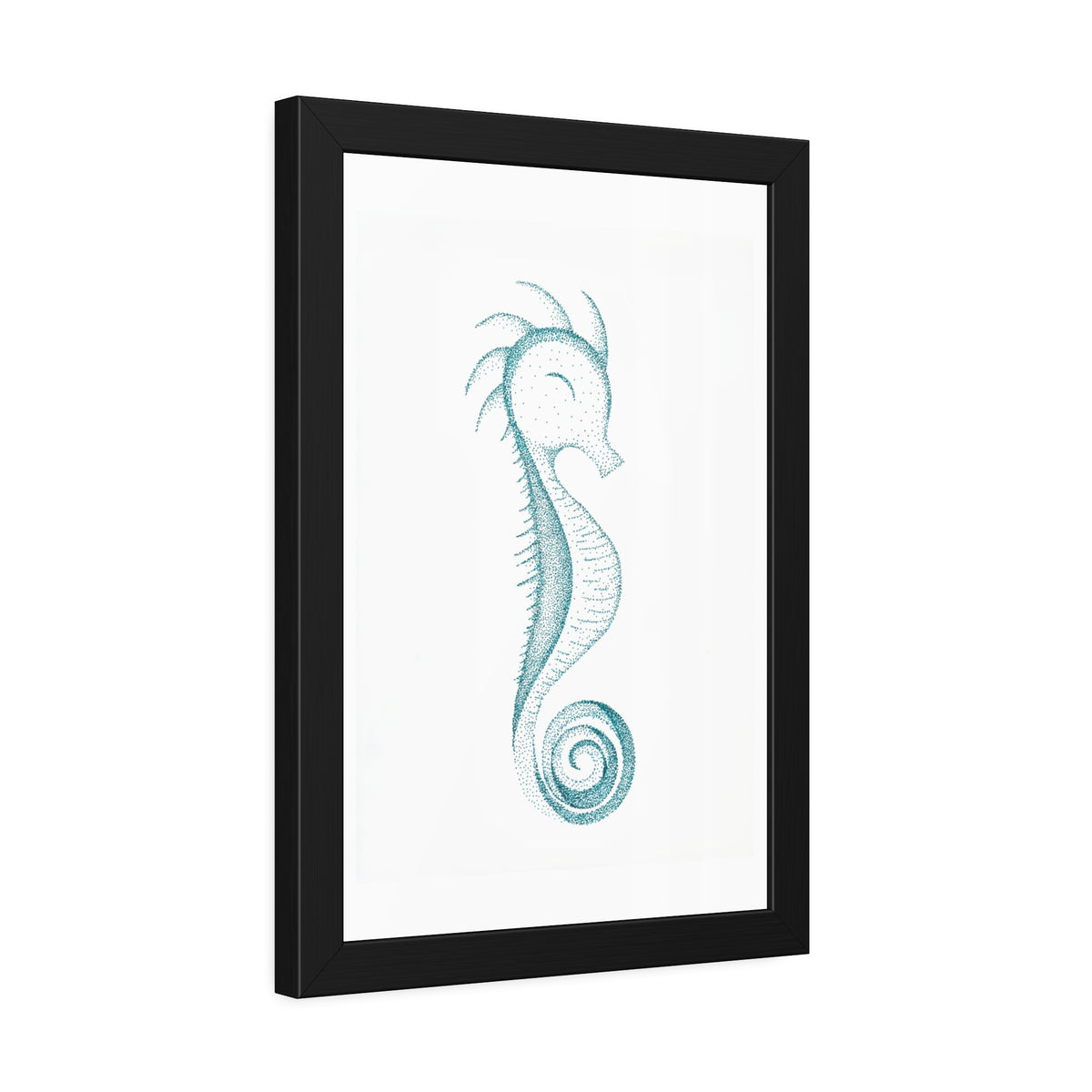 Framed Paper Posters - Seahorse, Teal