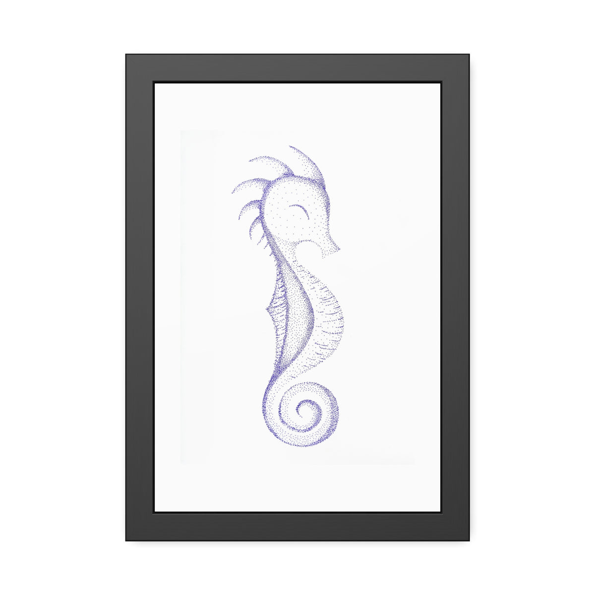 Framed Paper Posters - Seahorse, Purple