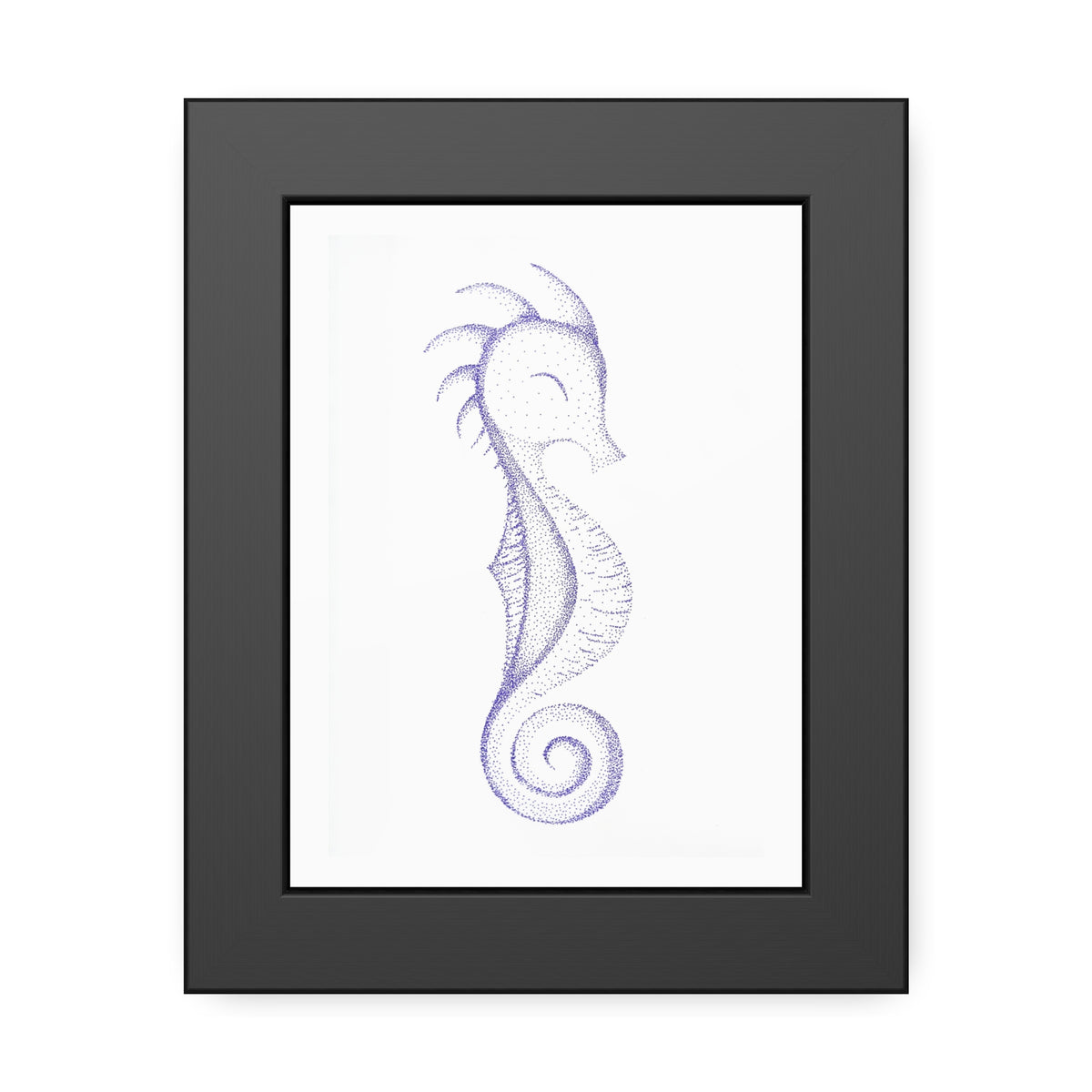 Framed Paper Posters - Seahorse, Purple