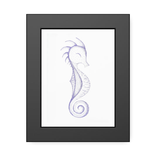Framed Paper Posters - Seahorse, Purple