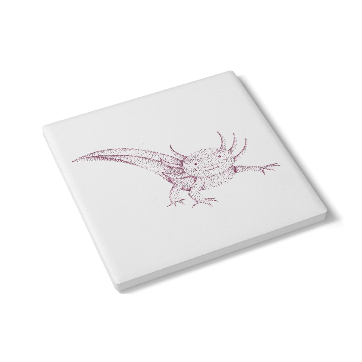 Ceramic Drink Coaster Set — Axolotl