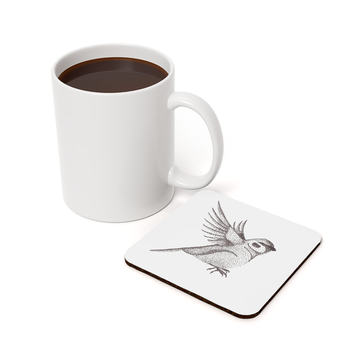 Cork Back Coaster - Sparrow