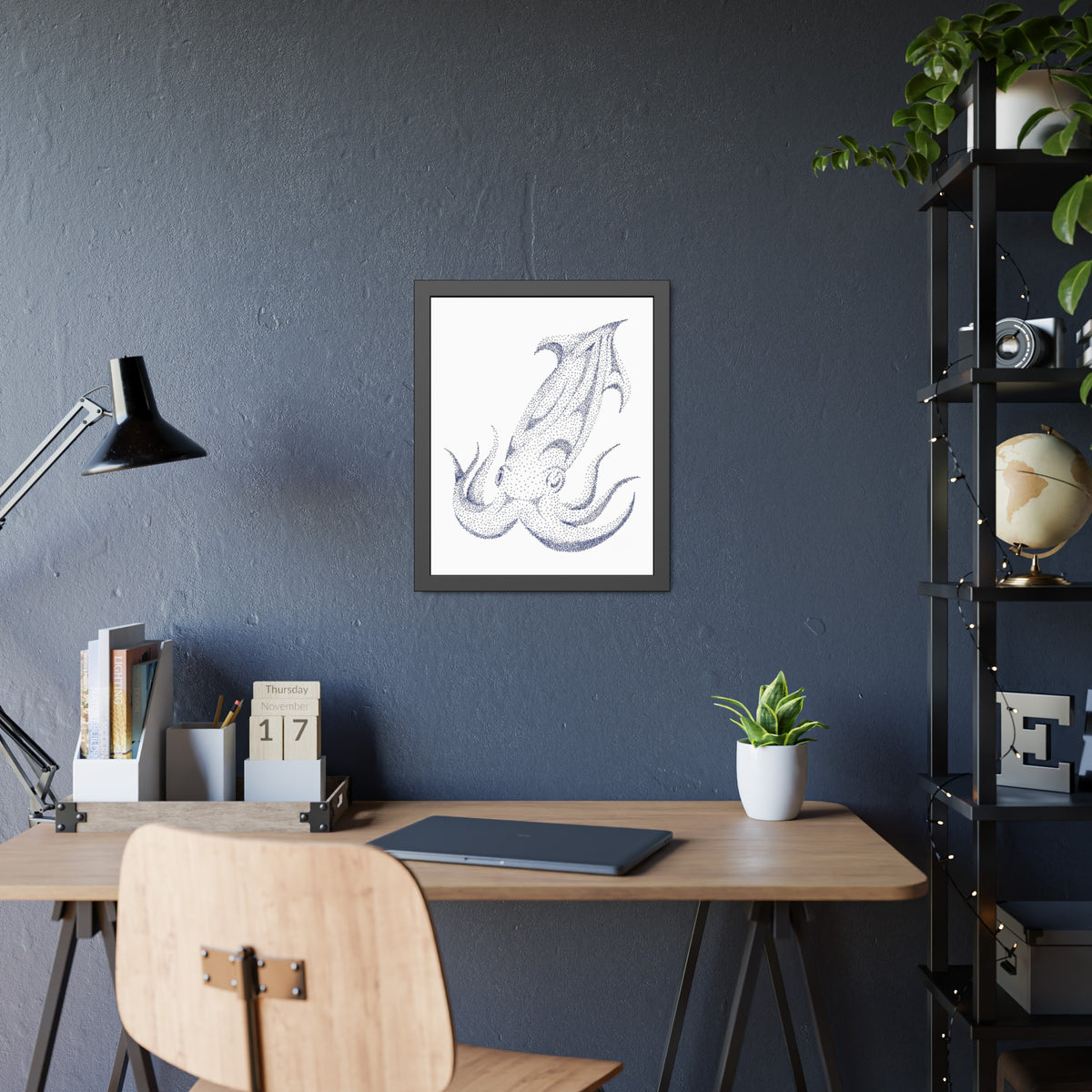 Framed Paper Posters - Squid