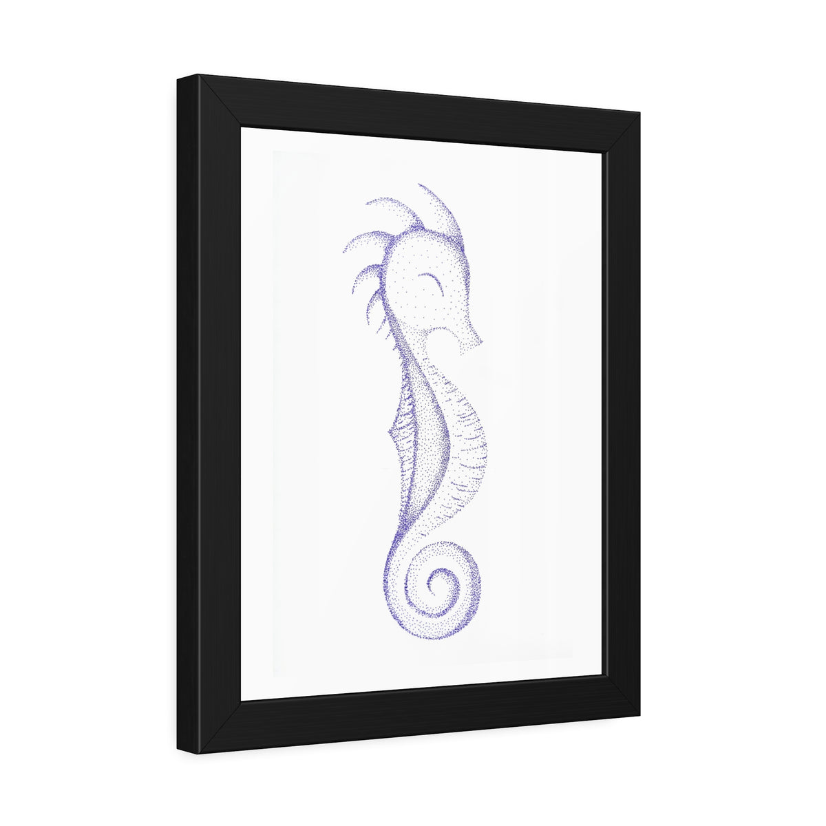 Framed Paper Posters - Seahorse, Purple