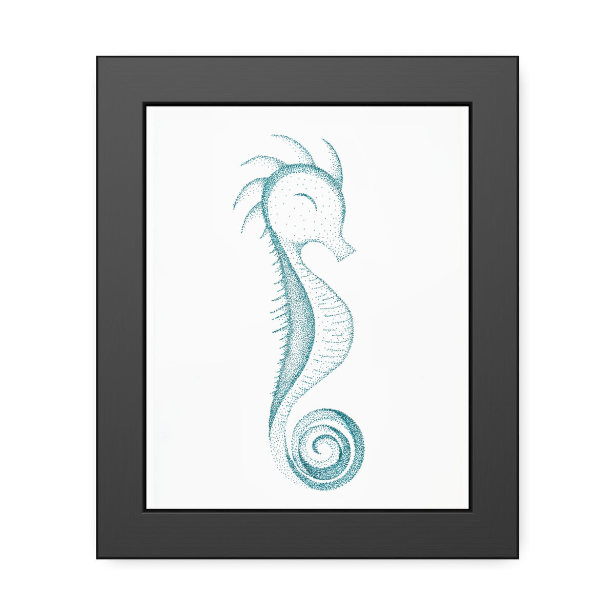 Framed Paper Posters - Seahorse, Teal