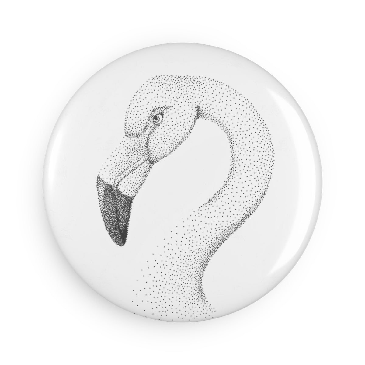 Button Magnet, Round - Flamingo