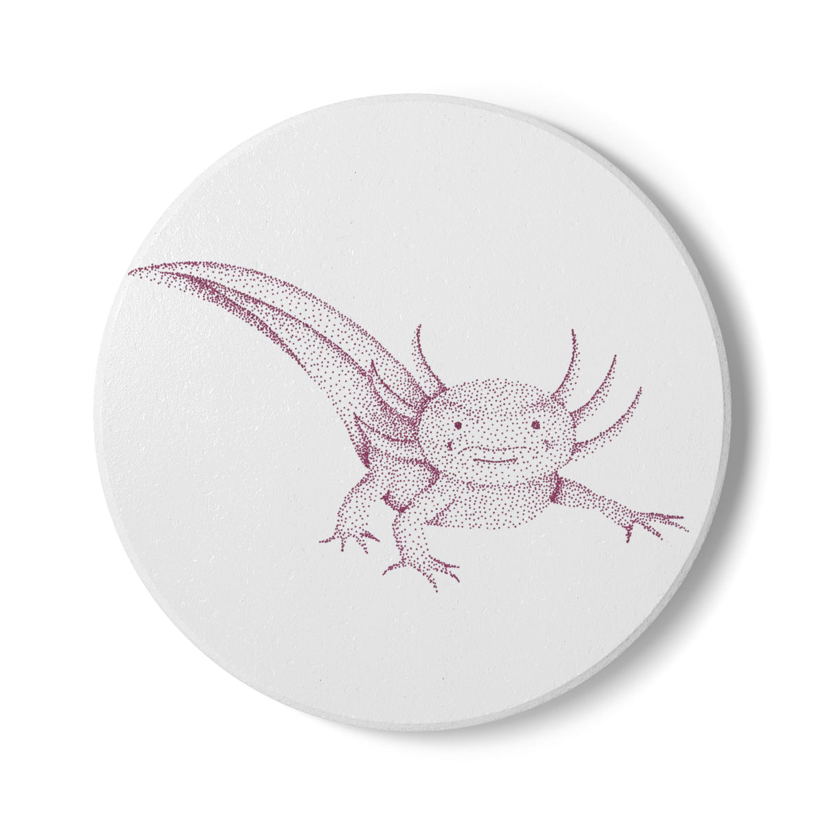 Ceramic Drink Coaster Set — Axolotl