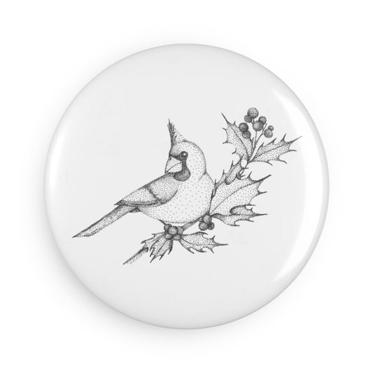 Button Magnet, Round - Cardinal