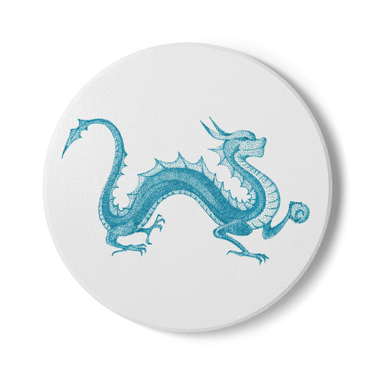 Ceramic Drink Coaster Set — Water Dragon