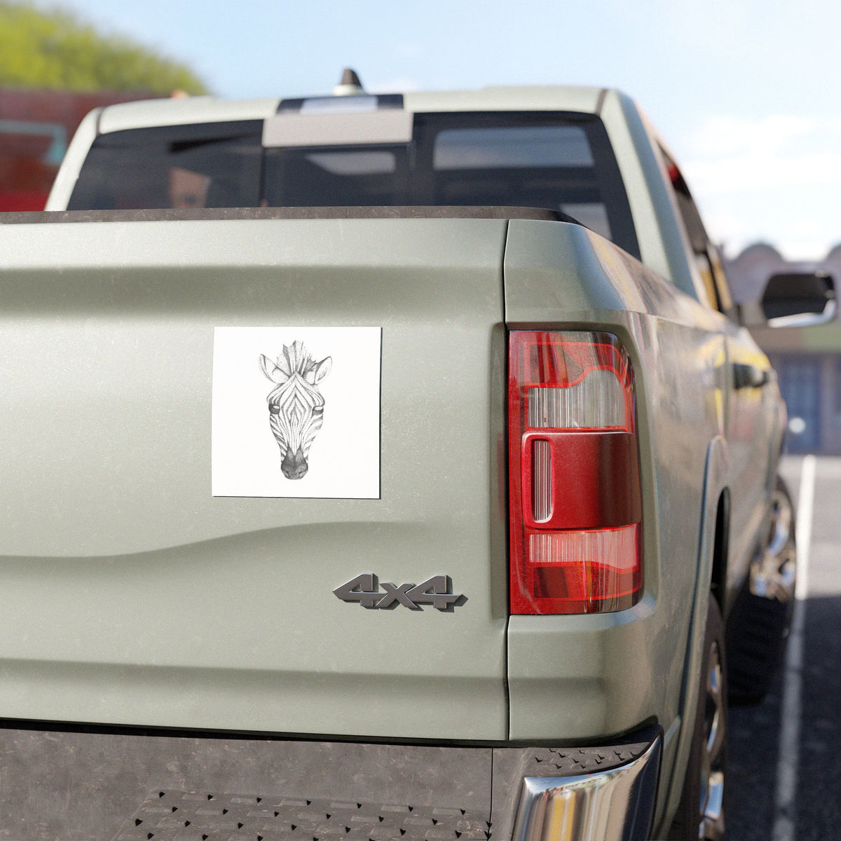 Zebra Sketch Car Magnet – Minimal Black & White Animal Decal