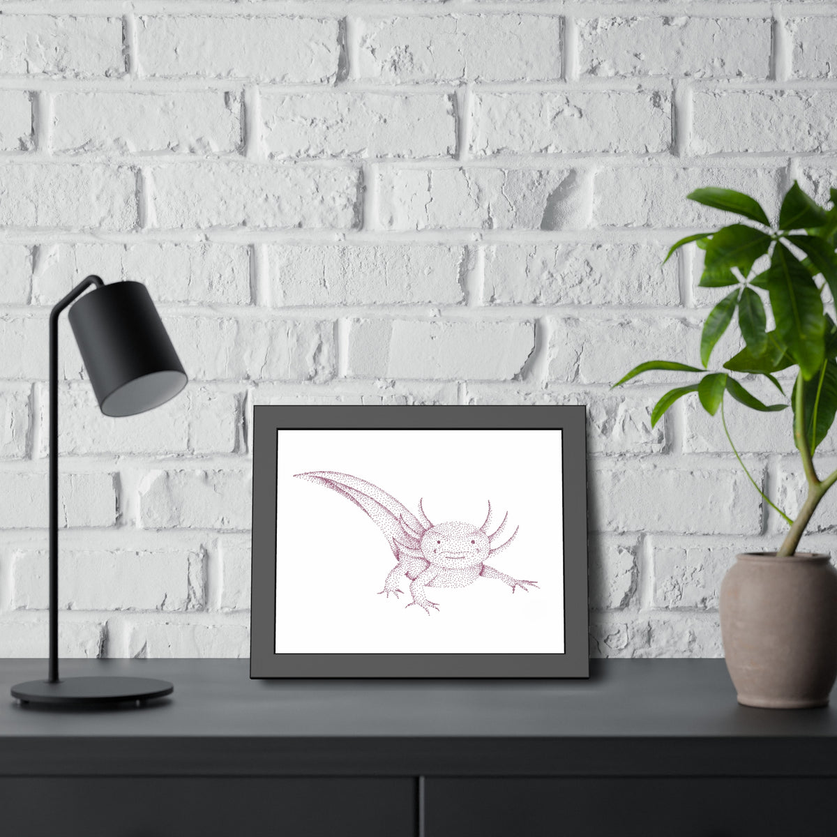 Framed Paper Posters - Axolotl