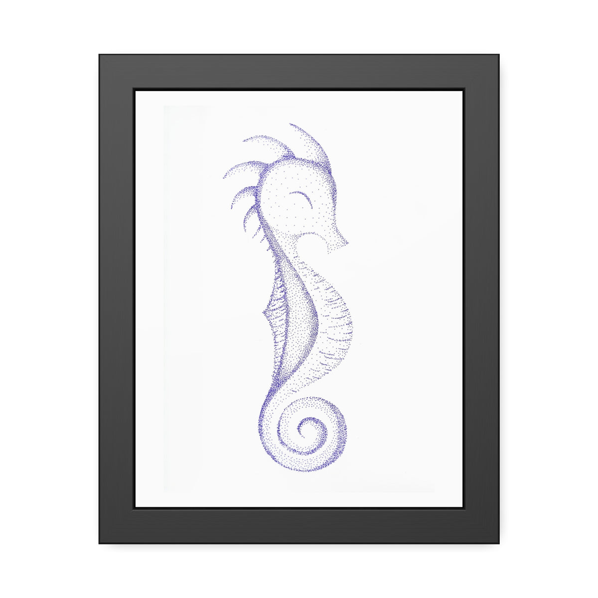 Framed Paper Posters - Seahorse, Purple