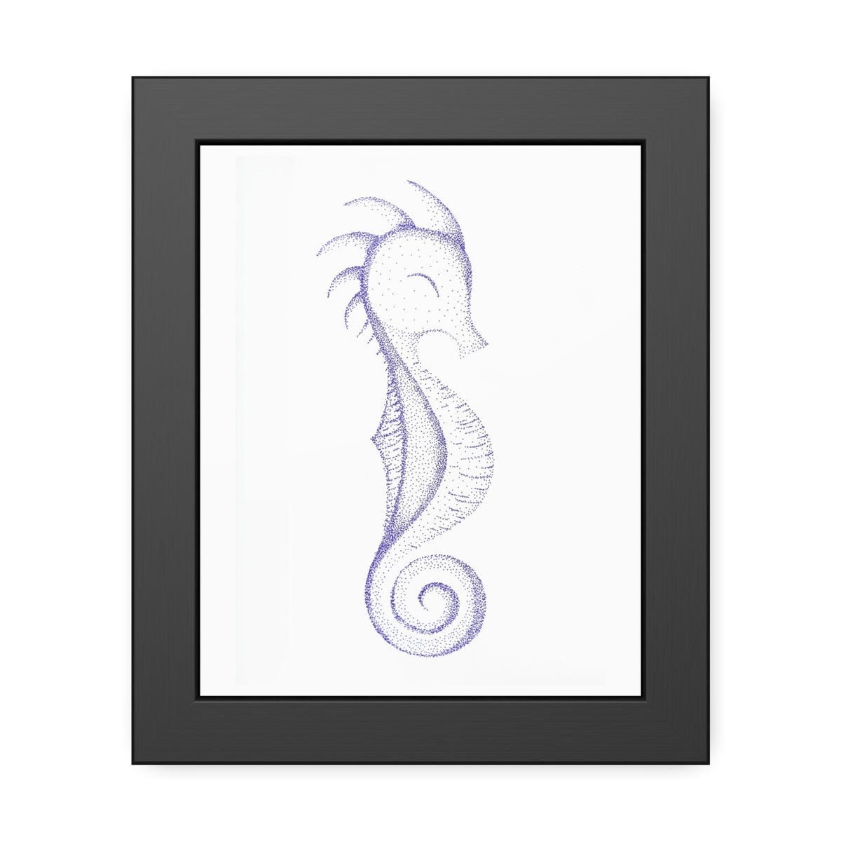 Framed Paper Posters - Seahorse, Purple