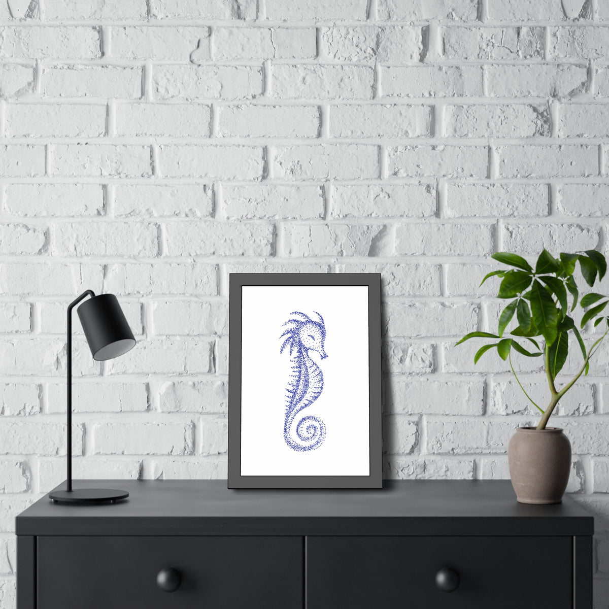 Framed Paper Posters - Seahorse