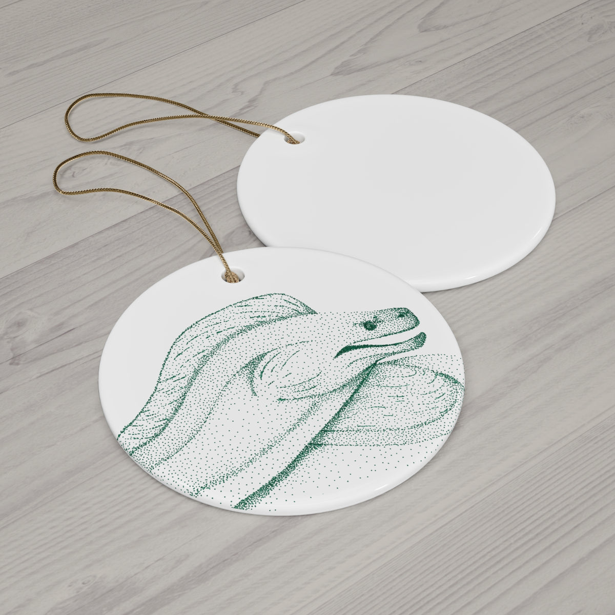 Ceramic Ornament — Moray Eel Illustration Holiday Ornament