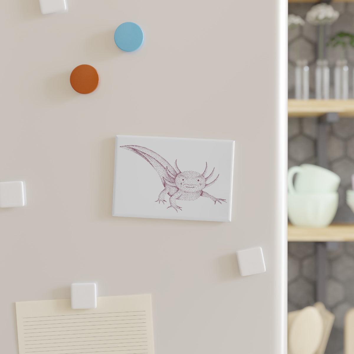 Magnet, Rectangle - Axolotl