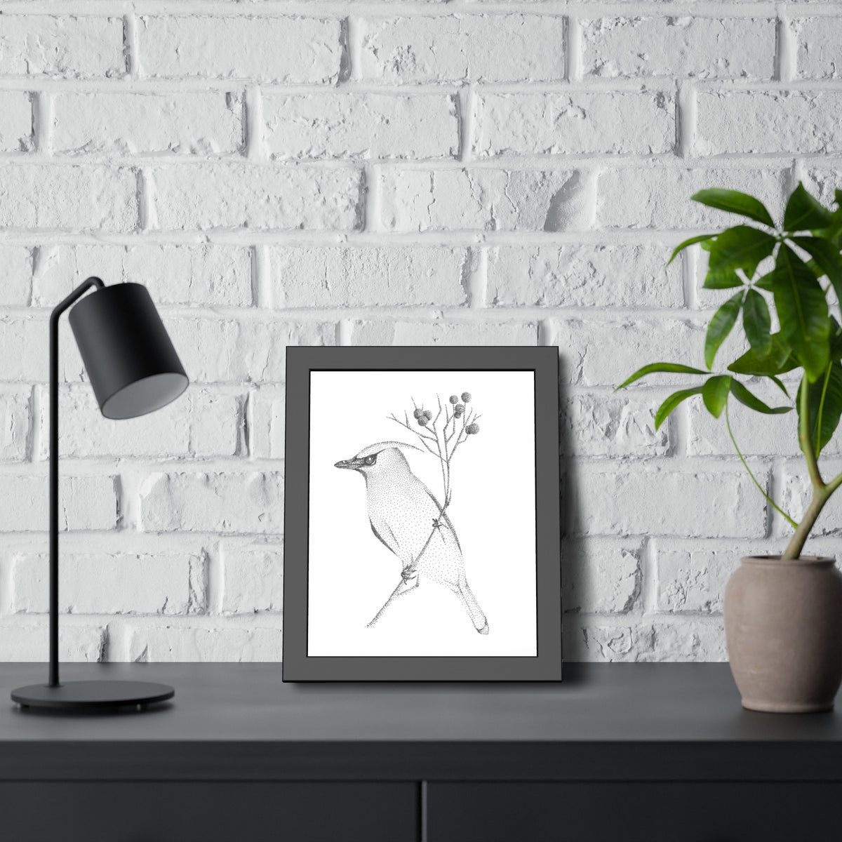 Framed Paper Posters - Waxwing
