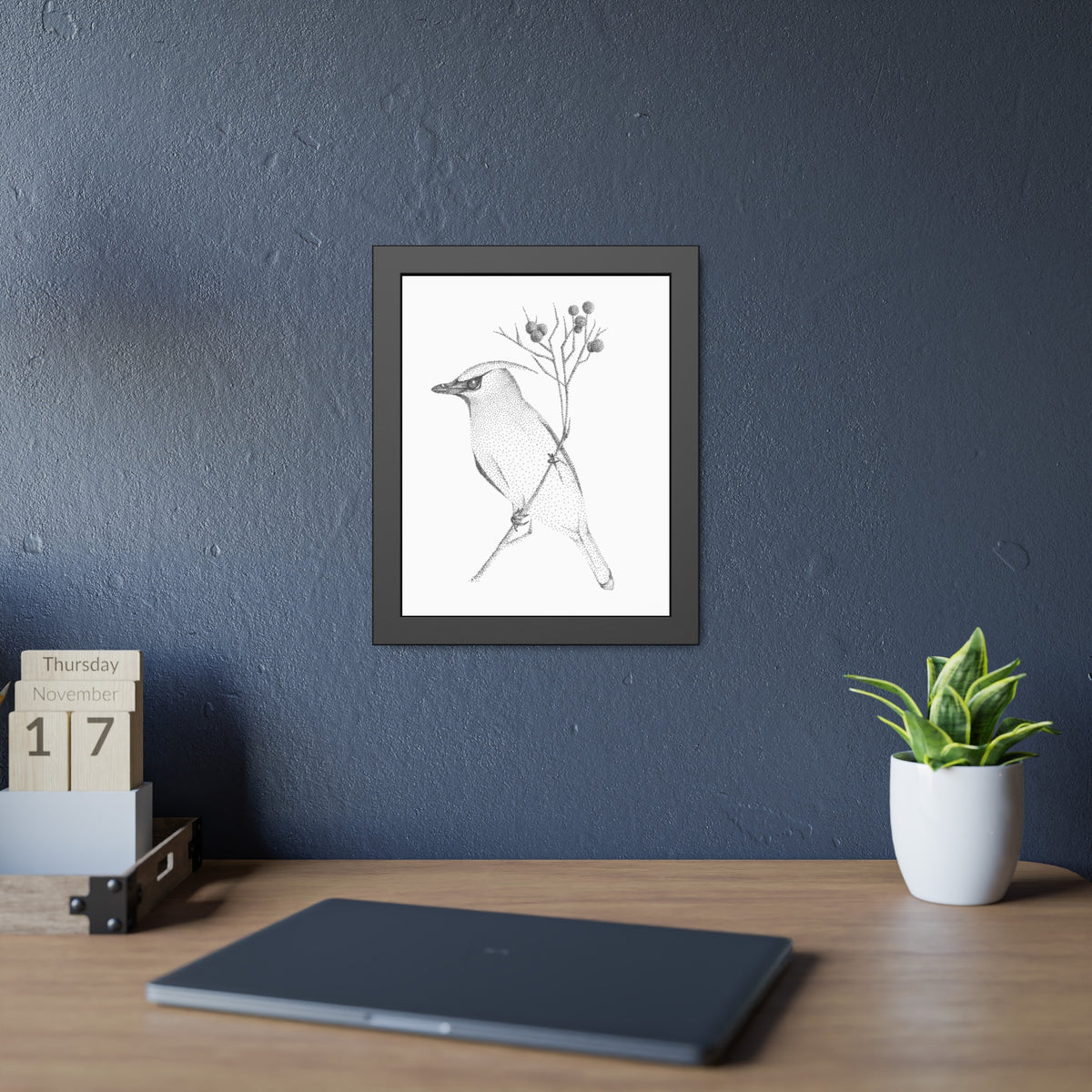 Framed Paper Posters - Waxwing