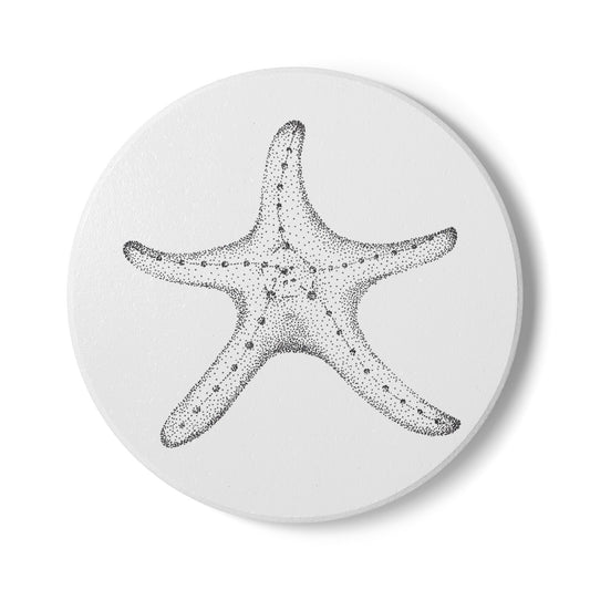 Ceramic Drink Coaster Set — Coastal Beach House Starfish