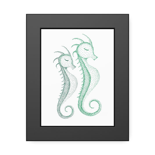 Framed Paper Posters - Seahorse Pair