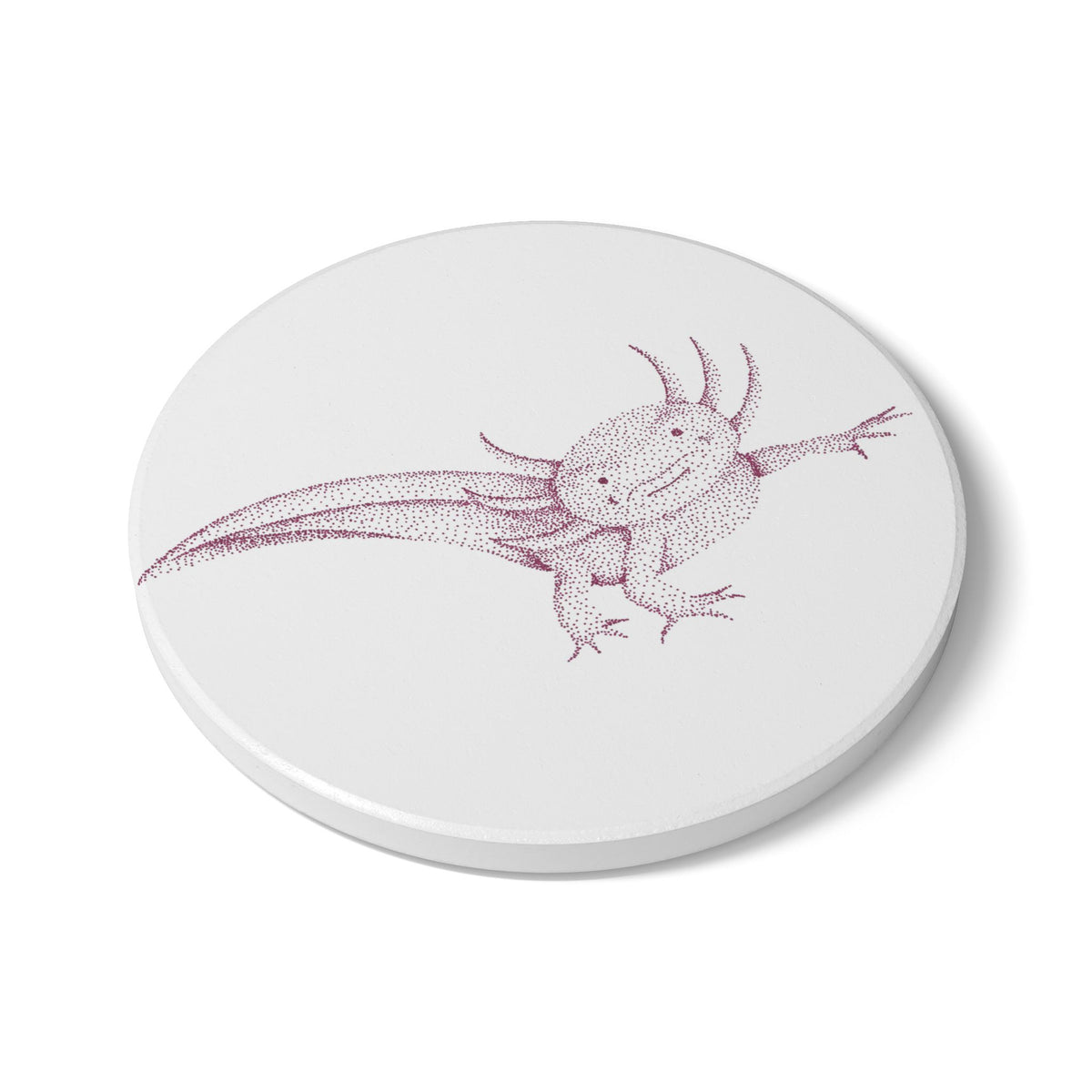 Ceramic Drink Coaster Set — Axolotl