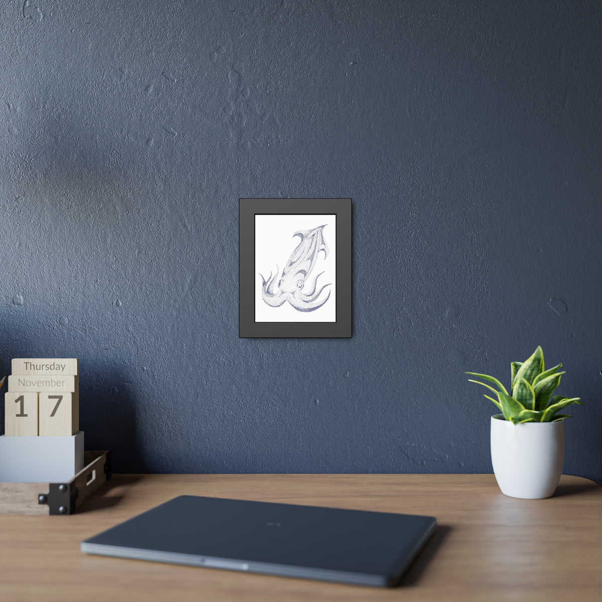 Framed Paper Posters - Squid