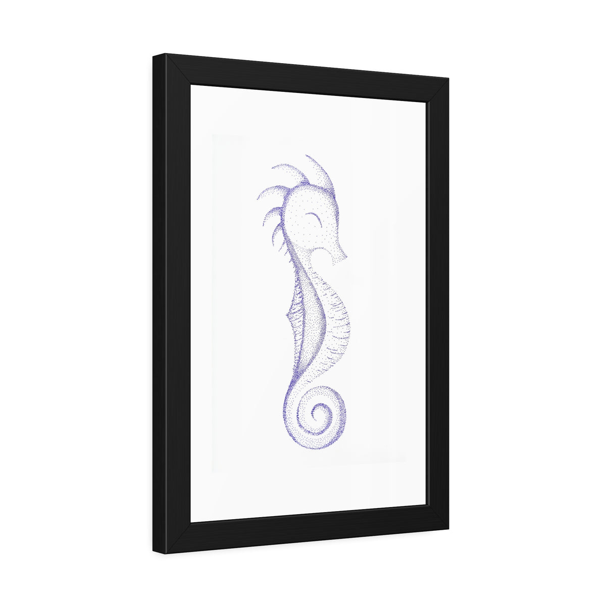 Framed Paper Posters - Seahorse, Purple