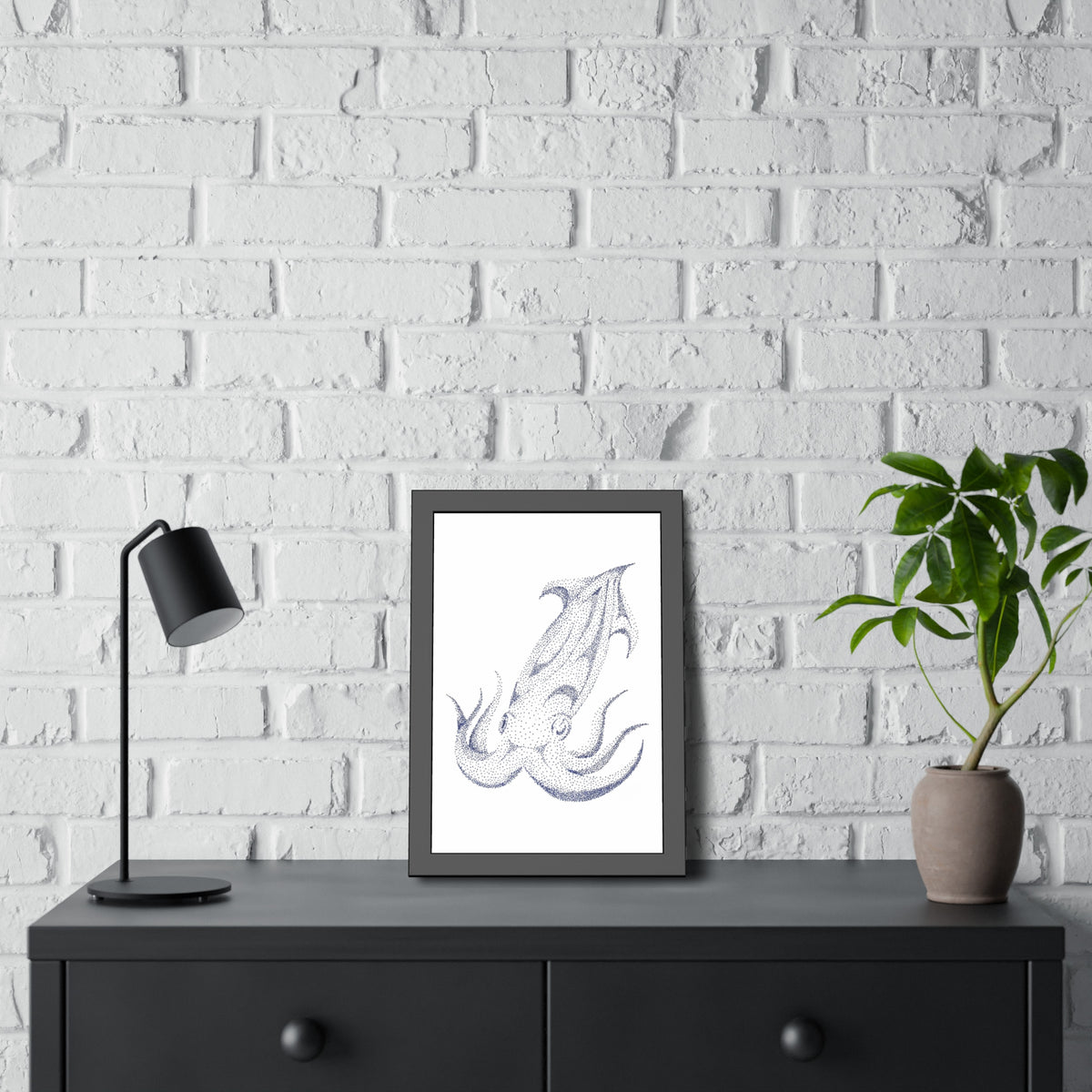 Framed Paper Posters - Squid