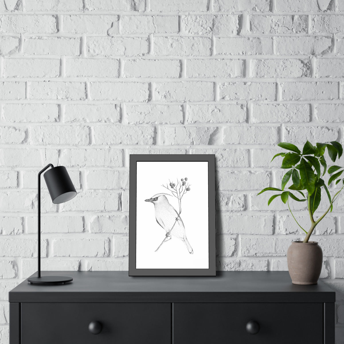 Framed Paper Posters - Waxwing