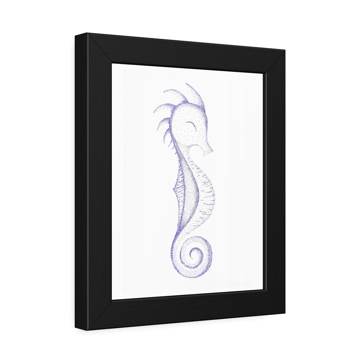 Framed Paper Posters - Seahorse, Purple