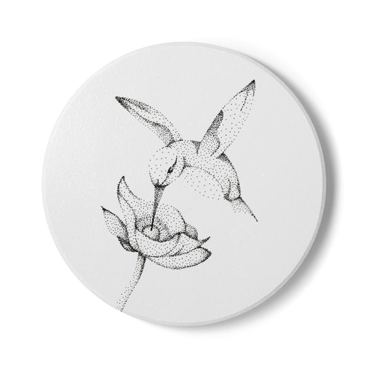 Ceramic Coaster Set — Hummingbird