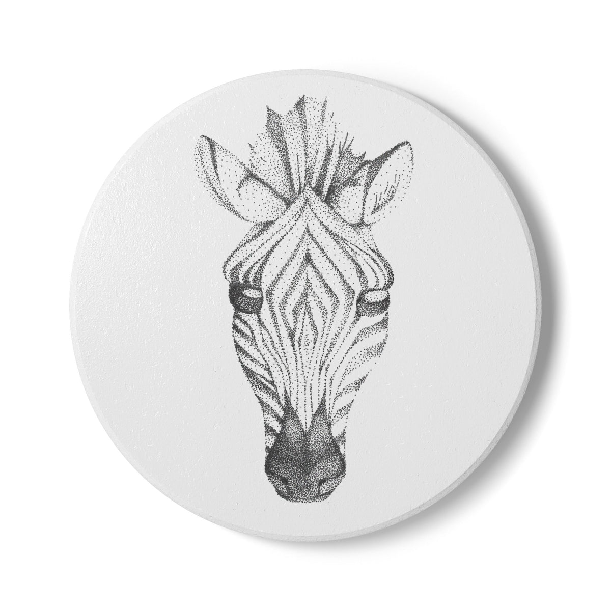 Ceramic Drink Coaster Set — Zebra Art